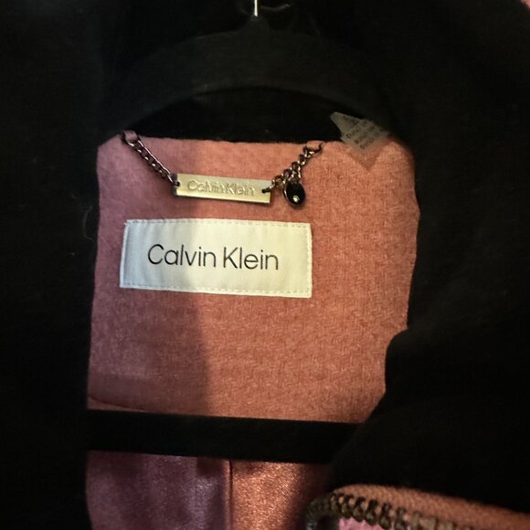 CALVIN KLEIN WOMEN'S WOOL BLEND COAT JACKET PINK - Picture 12 of 15